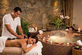 Day Spa 1 : Masaje relajante + Jacuzzi + Piedras volcánicas 