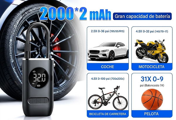 Compresor De Aire Eléctrico Portátil 