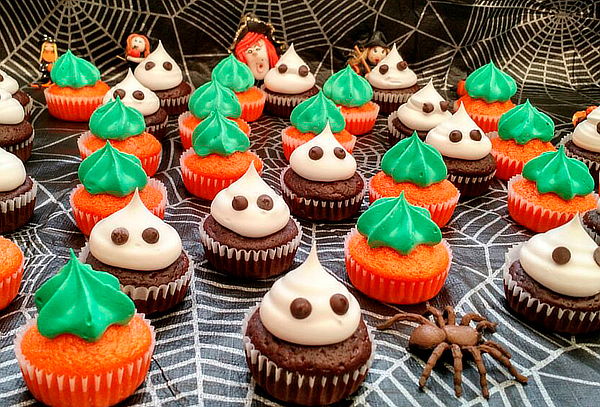 72 o 144 Mini Cupcakes de Halloween Calabazas y Fantasmas