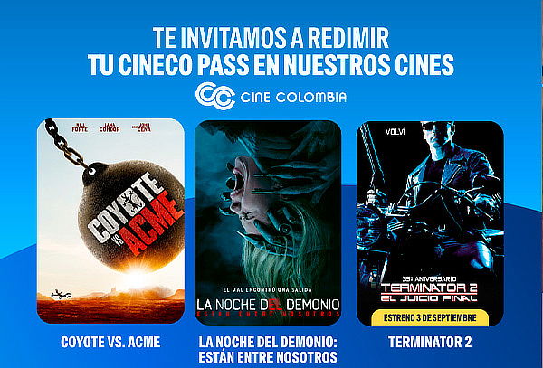 ¡Entrada 2D en Cine Colombia ¡Lunes a Domingo!
