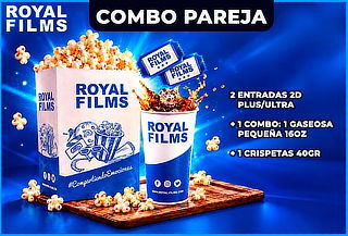 ROYAL FILMS: Combo 1 Gaseosa Pequeña 16oz + Crispetas 40gr