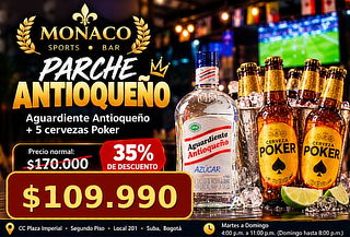 Parche Antioqueño: botella + 5 Poker por $109.990