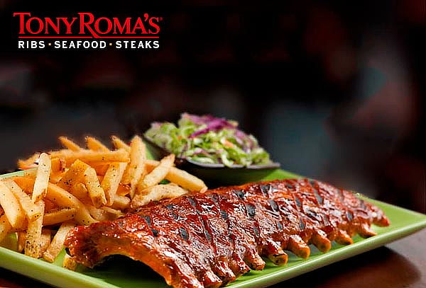 Tony Roma's para 2:Costillar Baby Back+Alitas+Guarnición