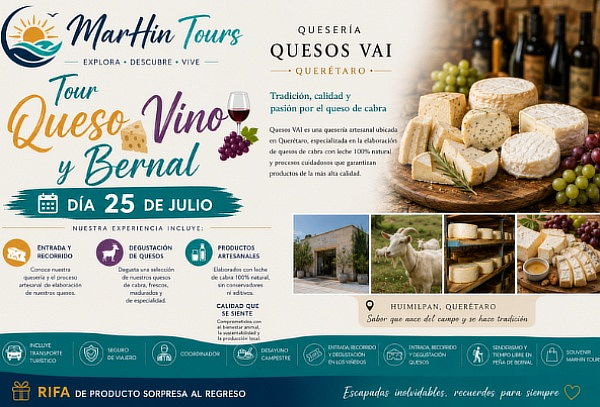 Tour para 1:  Queso, Vino  en Peña Bernal Pueblo Mágico 
