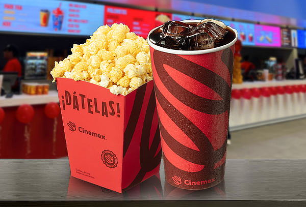CINEMEX: Combo Palomitas clásicas grandes y refresco grande 