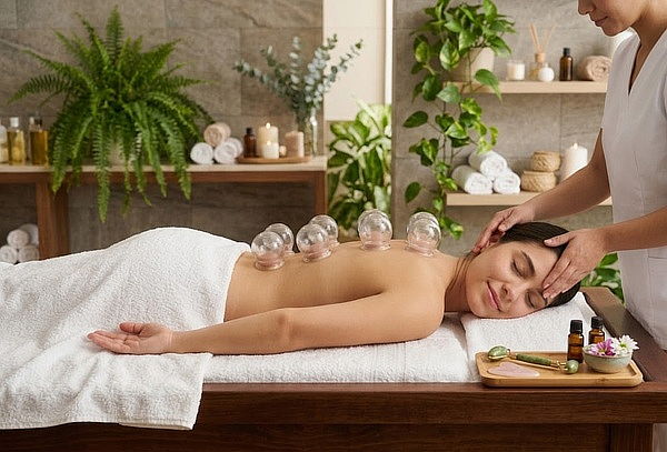 Masaje relajante  + Ventosas + Yoga facial para 1 persona  
