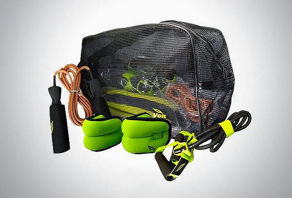 Kit Voit de entrenamiento: Polainas + Cuerda saltar + Liga