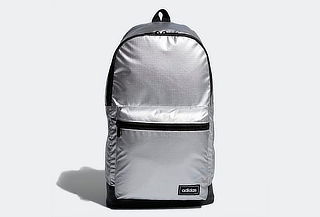 Mochila Adidas Classic Mediana color plata metalizada