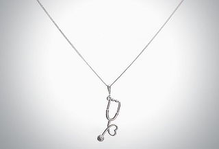 Collar con Estetoscopio de Plata