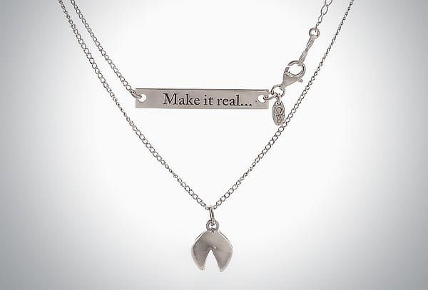 Collar Galleta De La Suerte Plata Nueva Cadena