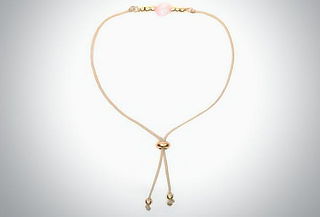 Pulsera Cuarzo Rosa Plata Bañada en Oro 24k