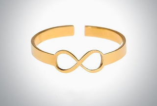 Anillo Infinito Plata Bañada en Oro 24k