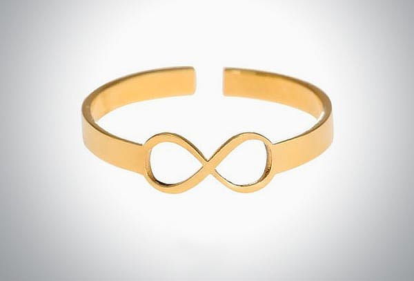 Anillo Infinito Plata Bañada en Oro 24k