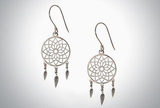 Aretes con Atrapasueños de Plata