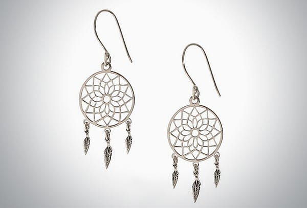 Aretes con Atrapasueños de Plata