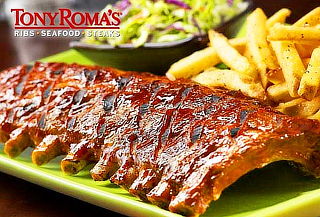 Tony Roma's para 2:Costillar Baby Back +Alitas+Guarnición