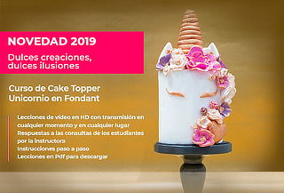 Curso Online de Cake Topper Unicornio en Fondant