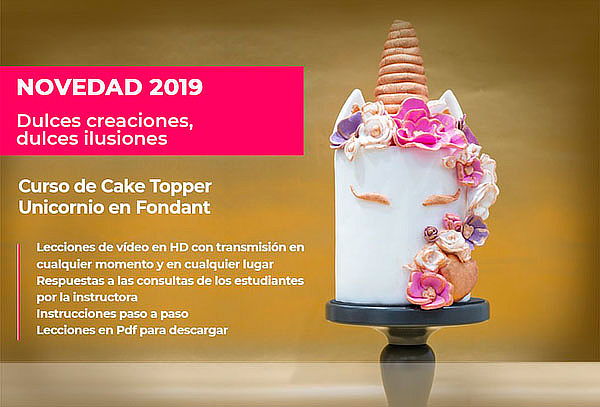 Curso Online de Cake Topper Unicornio en Fondant