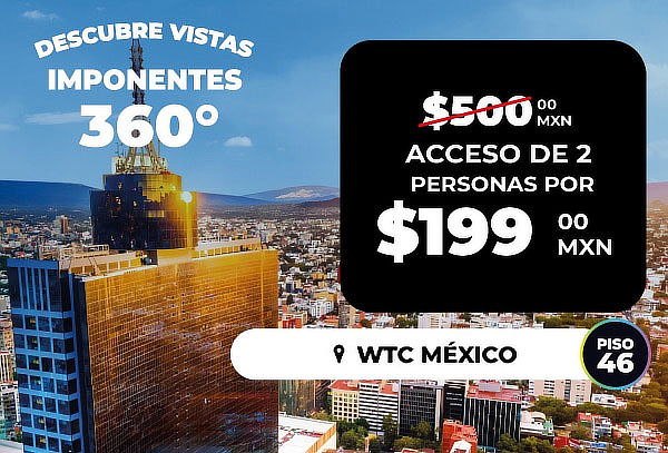 2x1 en Acceso a ¡MIRADOR 360º en las alturas del WTC!