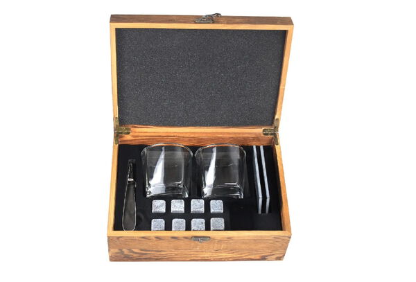 Caja de Madera Con Accesorios para Whisky con Grabado