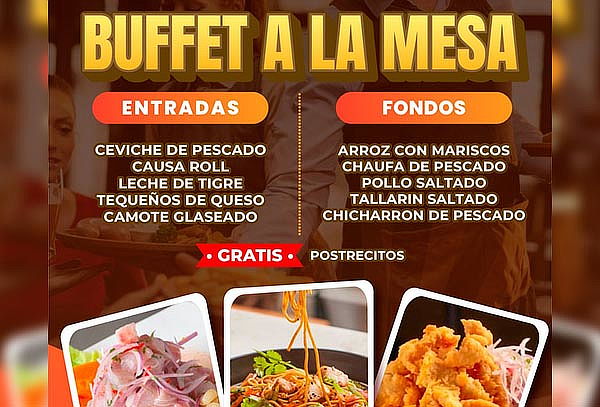 Almuerzo Buffet a La Mesa  - Restaurante Auka Lince 