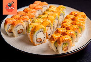 Compartamos: 30 Cortes Makis + Bebidas + Delivery  Sushi Ya