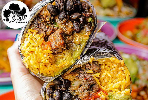 Burrito GRANDE + Trio de Tacos + Flautas Crujientes y más