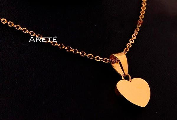 Collar + Dije de Corazón Enchapado en Oro 18K