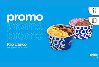 Grido Punta Hermosa: 2 Potes de 1/2 Kg a Elección