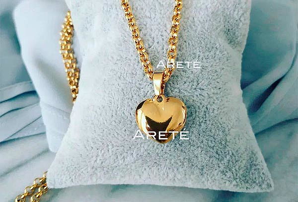 Collar Amor Bonito de Acero Bañado en Oro 18K