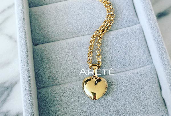 Collar Amor Bonito de Acero Bañado en Oro 18K