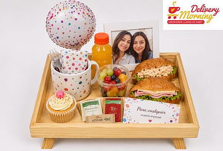 Fotodesayuno: Portaretrato + Globo + Alimentos