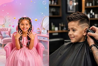 Corte de Cabello Niño o Niña + Peinado o Trenzas + Manicure