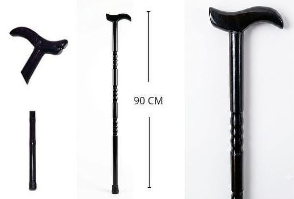 Bastón de Apoyo Ergonómico de Madera de 90 cm