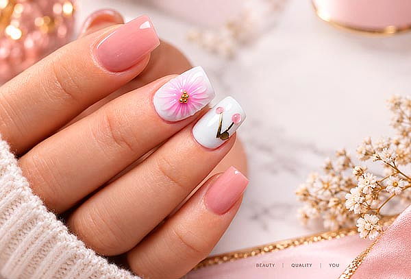 Uñas Acrílicas Hasta #2 con GEL + Pedrería o Diseño