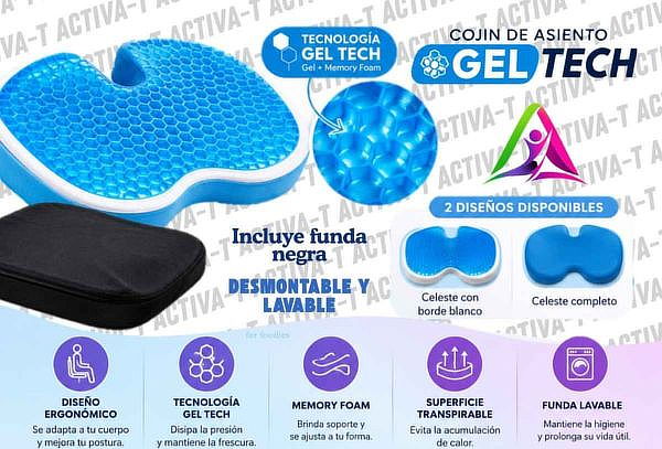 Cojín Ergonómico Gel Tech ACTIVA-T con Memory Foam