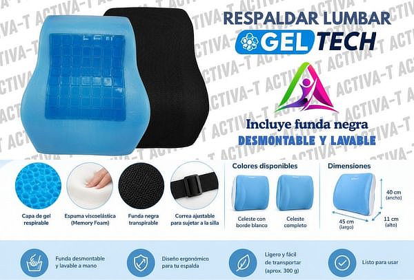 Respaldar Lumbar Ergonómico Gel Tech | ACTIVA-T