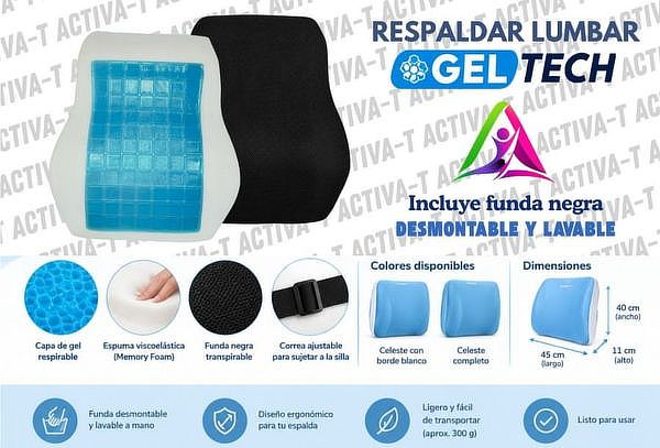Respaldar Lumbar Ergonómico Gel Tech | ACTIVA-T