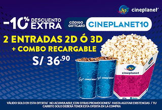 Cineplanet | 2 Entradas 2D